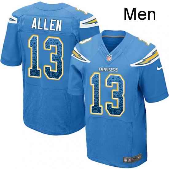 Men Nike Los Angeles Chargers 13 Keenan Allen Elite Electric Blue Alternate Drift Fashion NFL Jersey
